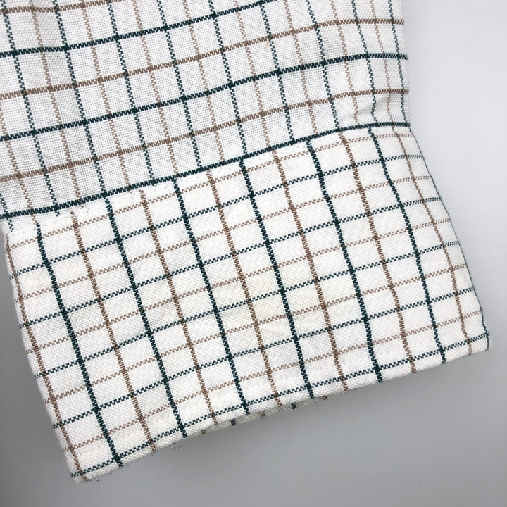 Vintage 70s-80'S LLBean long-sleeved button-down check shirt, Made in USA, Men's XL cotton white type Vintage Second Hand