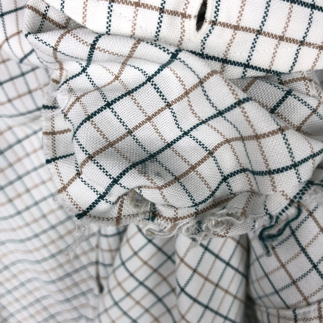 Vintage 70s-80'S LLBean long-sleeved button-down check shirt, Made in USA, Men's XL cotton white type Vintage Second Hand