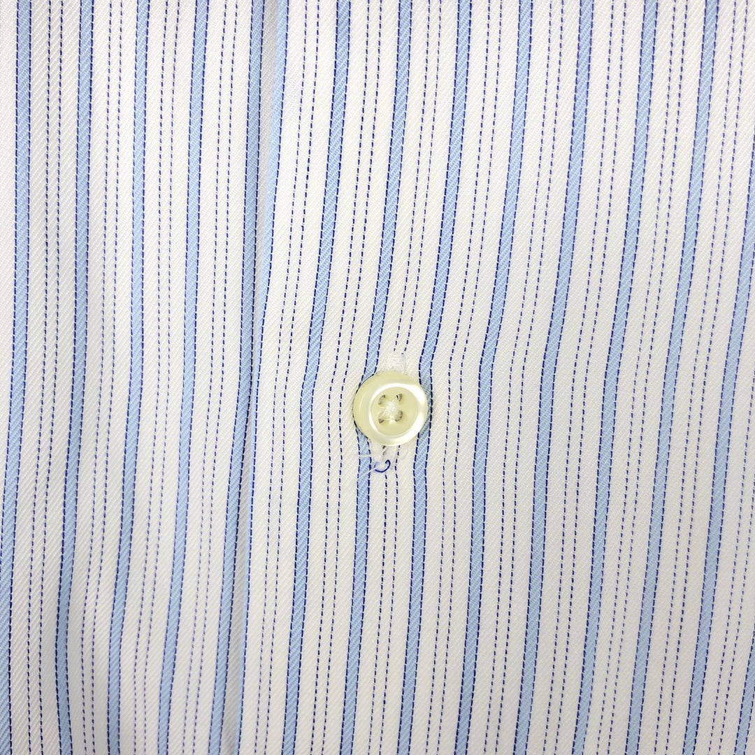 Brooks Brothers Est.1818 Wide Collar Long Sleeve Striped Shirt, Made in USA, Men's Size L (approx.) cotton white type Vintage Second Hand