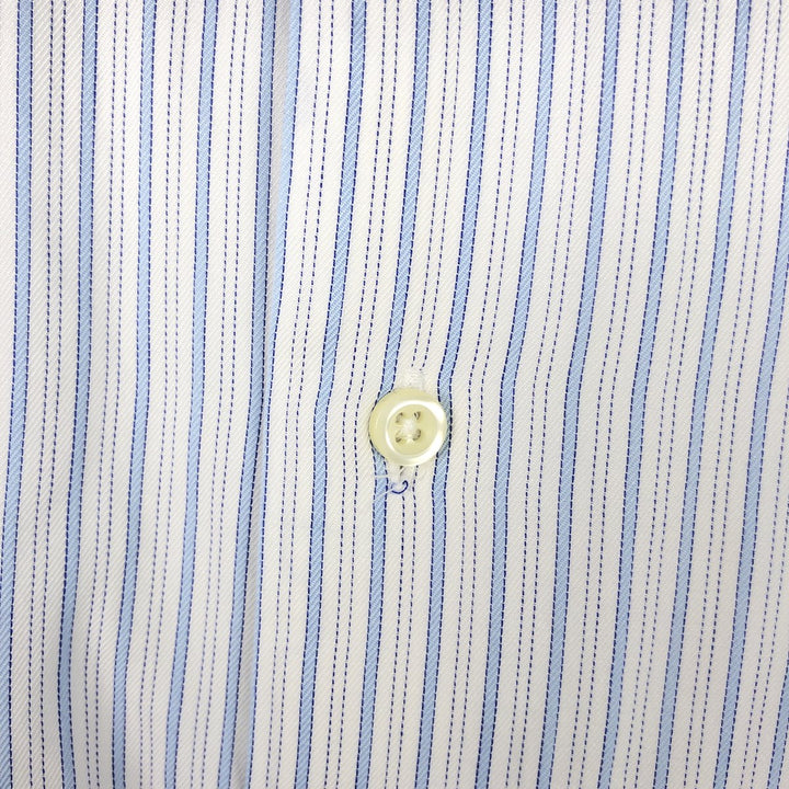 Brooks Brothers Est.1818 Wide Collar Long Sleeve Striped Shirt, Made in USA, Men's Size L (approx.) cotton white type Vintage Second Hand