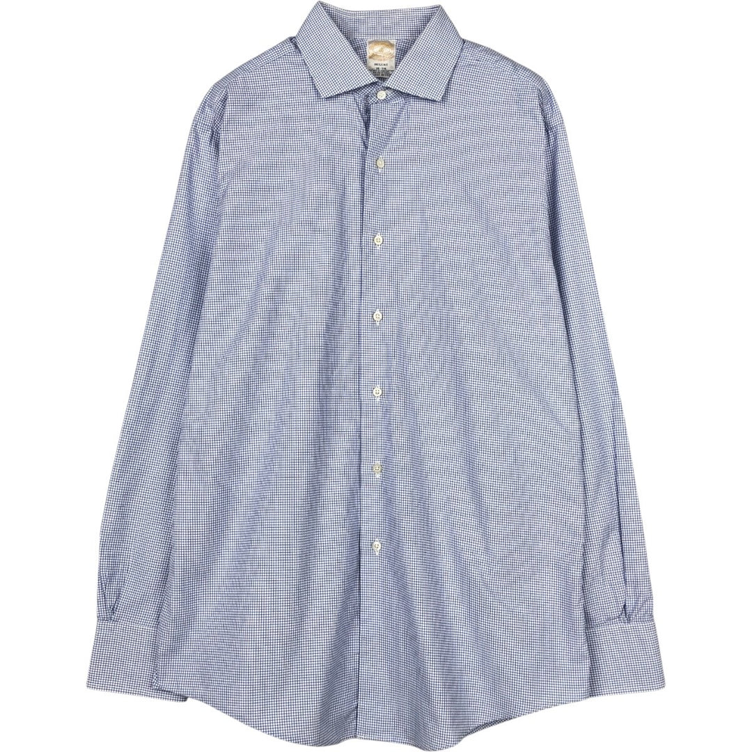 Brooks Brothers Golden Fleece Wide Collar Long Sleeve Striped Shirt, Made in USA, Men's Size L (approx.) cotton white type Vintage Second Hand