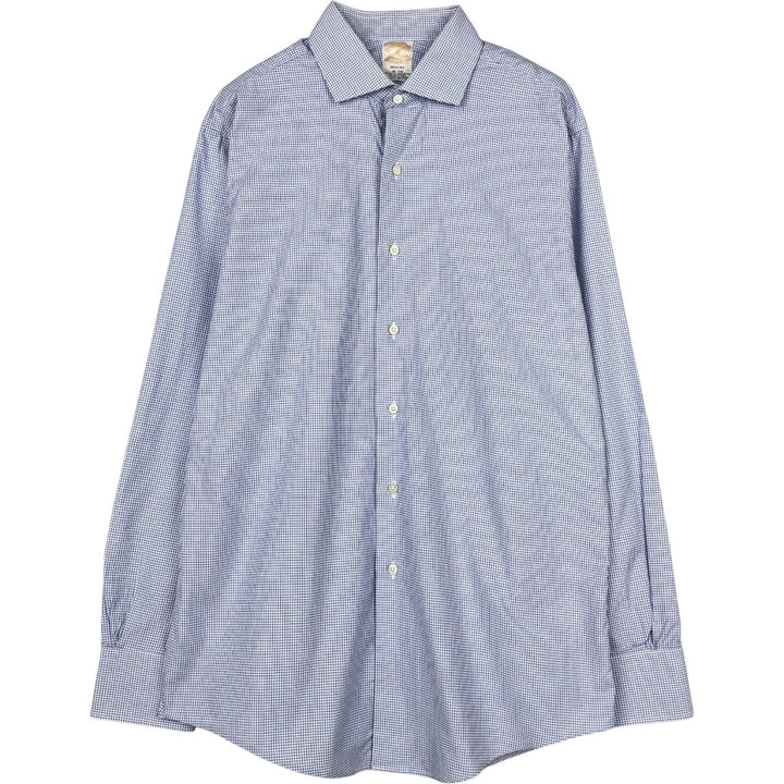 Brooks Brothers Golden Fleece Wide Collar Long Sleeve Striped Shirt, Made in USA, Men's Size L (approx.) cotton white type Vintage Second Hand