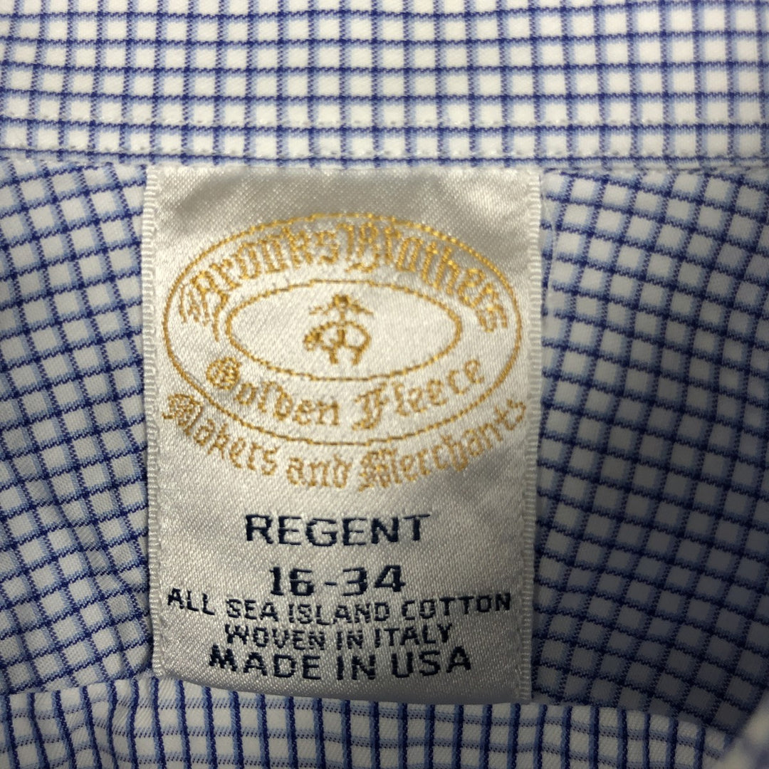 Brooks Brothers Golden Fleece Wide Collar Long Sleeve Striped Shirt, Made in USA, Men's Size L (approx.) cotton white type Vintage Second Hand