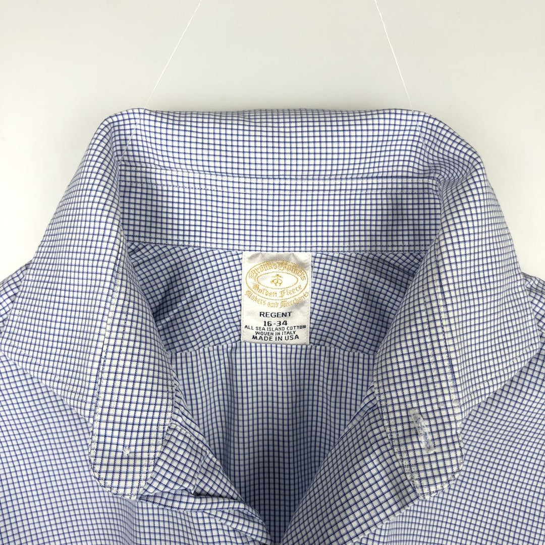 Brooks Brothers Golden Fleece Wide Collar Long Sleeve Striped Shirt, Made in USA, Men's Size L (approx.) cotton white type Vintage Second Hand