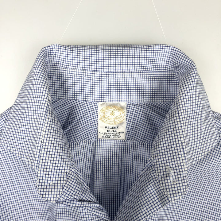 Brooks Brothers Golden Fleece Wide Collar Long Sleeve Striped Shirt, Made in USA, Men's Size L (approx.) cotton white type Vintage Second Hand