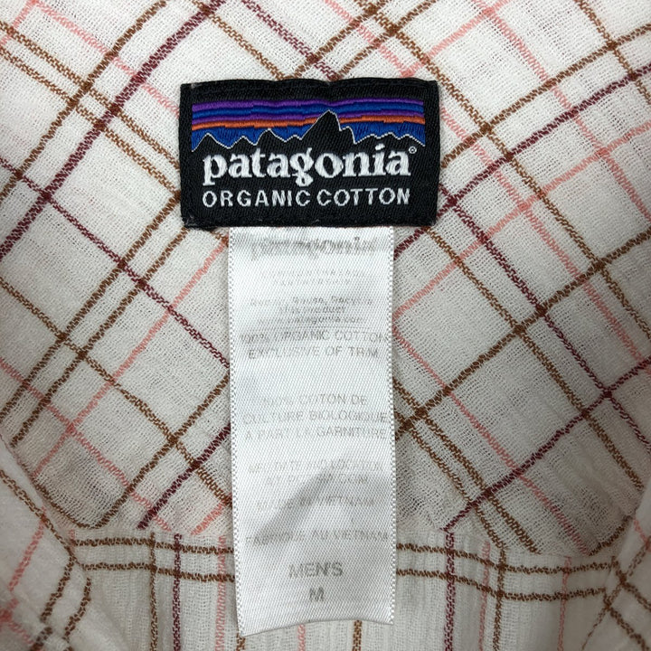 Patagonia Organic Cotton Long Sleeve Cotton Check Shirt, Men's Size Medium Organic cotton white type Vintage Second Hand