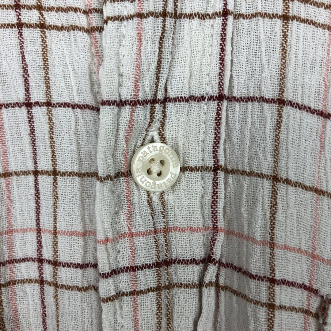 Patagonia Organic Cotton Long Sleeve Cotton Check Shirt, Men's Size Medium Organic cotton white type Vintage Second Hand
