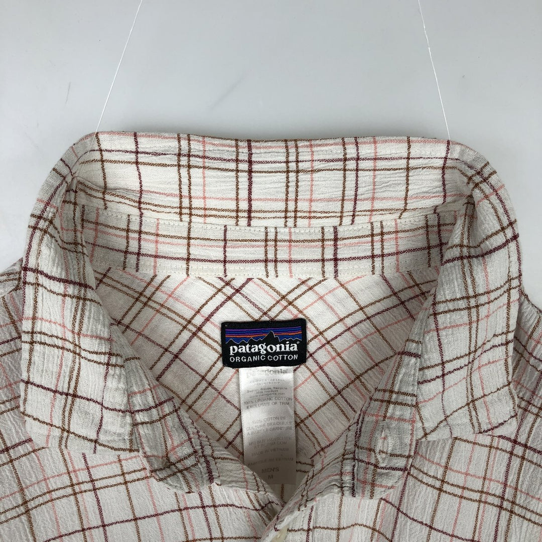Patagonia Organic Cotton Long Sleeve Cotton Check Shirt, Men's Size Medium Organic cotton white type Vintage Second Hand