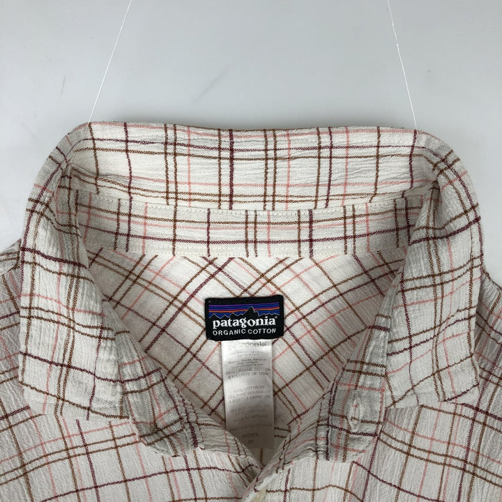 Patagonia Organic Cotton Long Sleeve Cotton Check Shirt, Men's Size Medium Organic cotton white type Vintage Second Hand