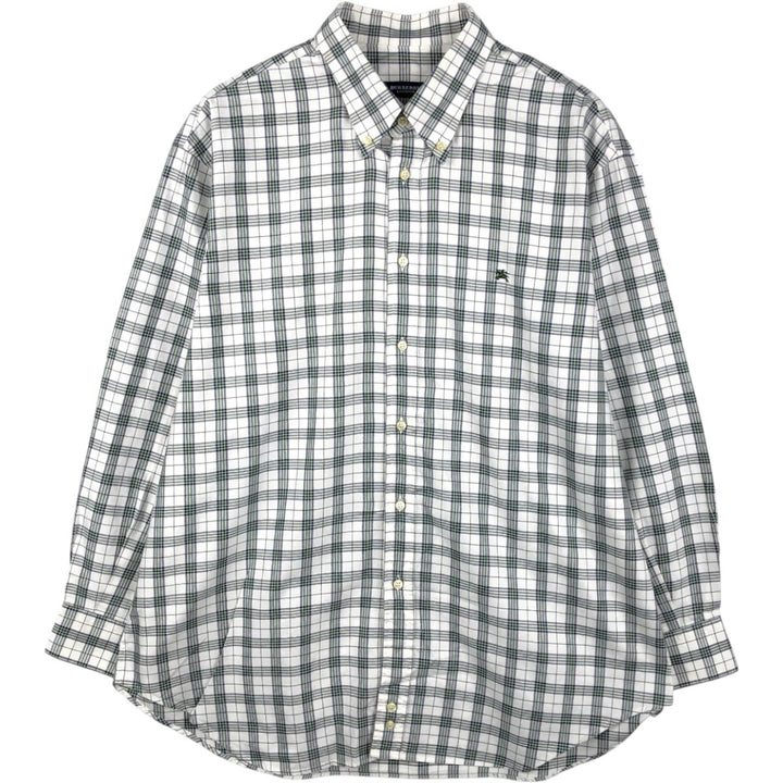 Burberry's BURBERRY LONDON long-sleeved button-down check shirt, men's size XL cotton white type Vintage Second Hand