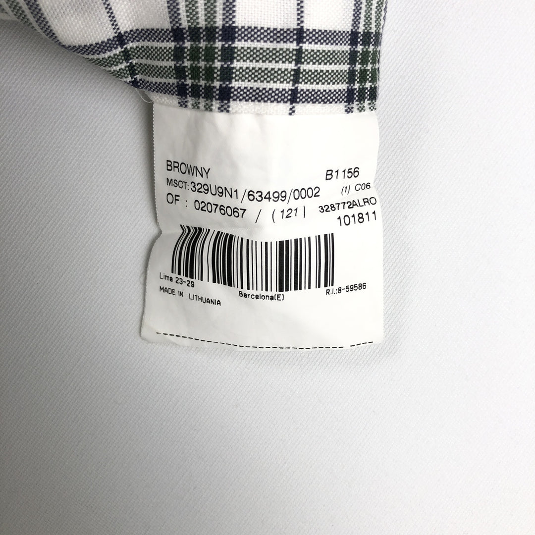 Burberry's BURBERRY LONDON long-sleeved button-down check shirt, men's size XL cotton white type Vintage Second Hand