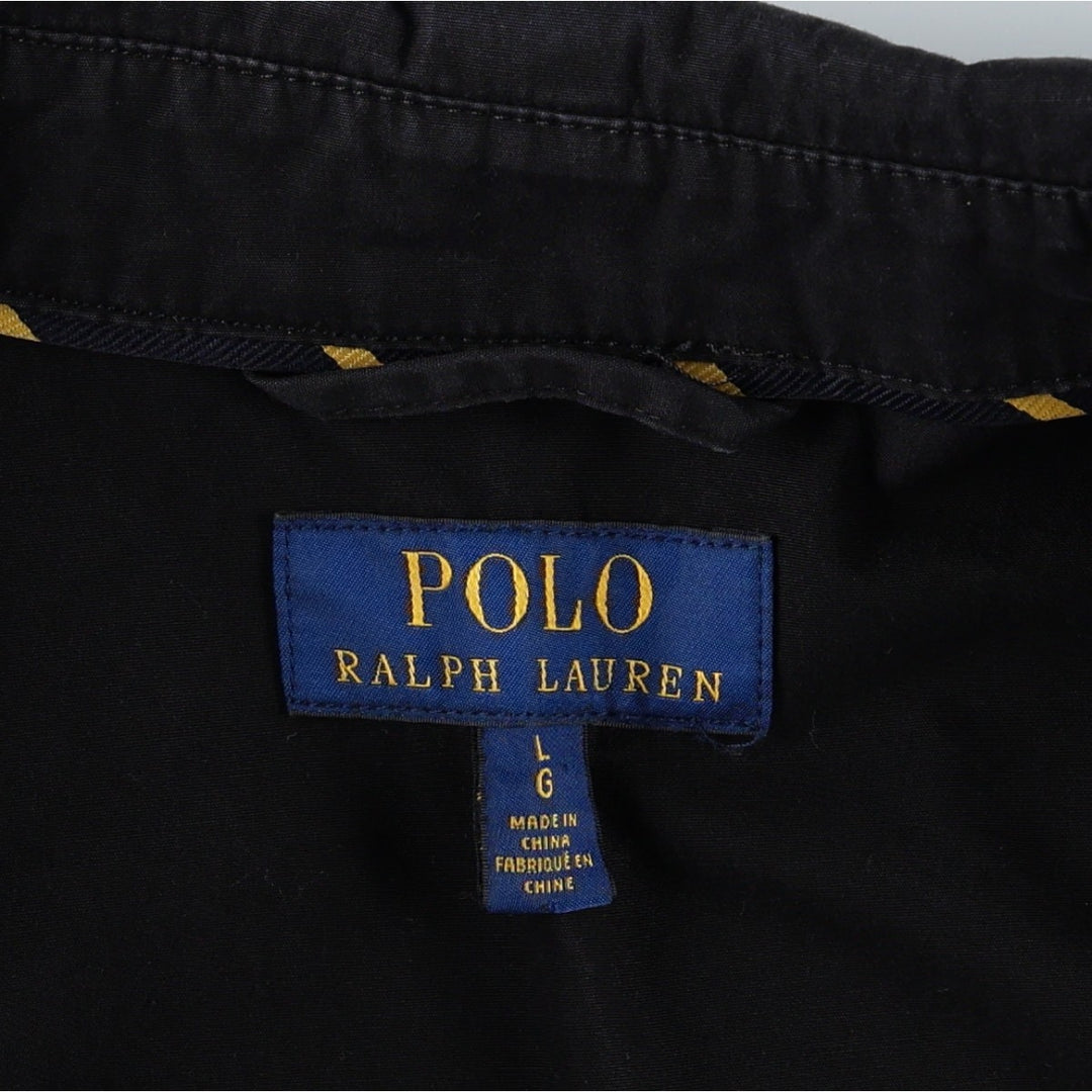Ralph Lauren POLO RALPH LAUREN Swing Top Sports Jacket Men's L size cotton black type Vintage Second Hand