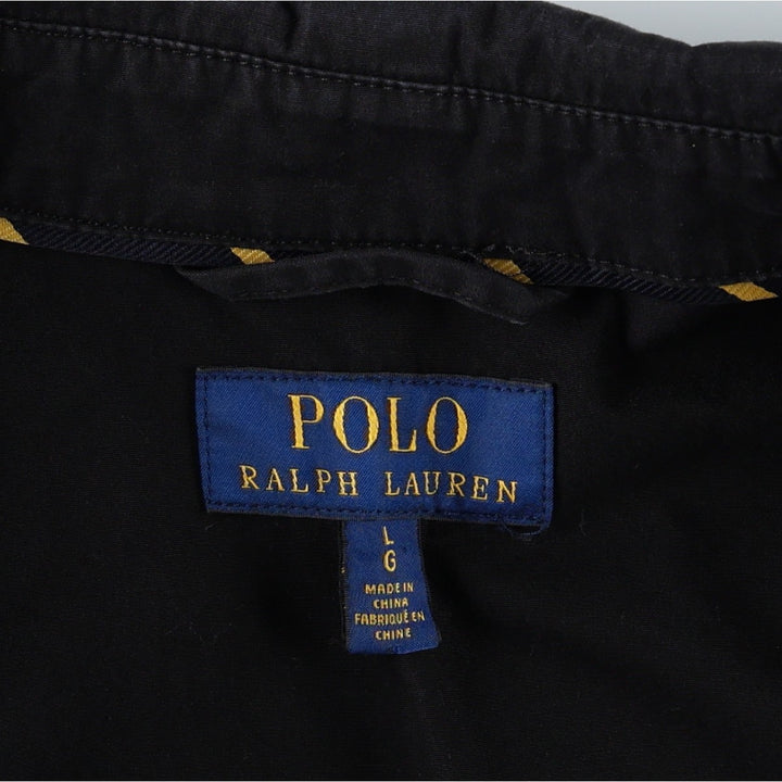Ralph Lauren POLO RALPH LAUREN Swing Top Sports Jacket Men's L size cotton black type Vintage Second Hand