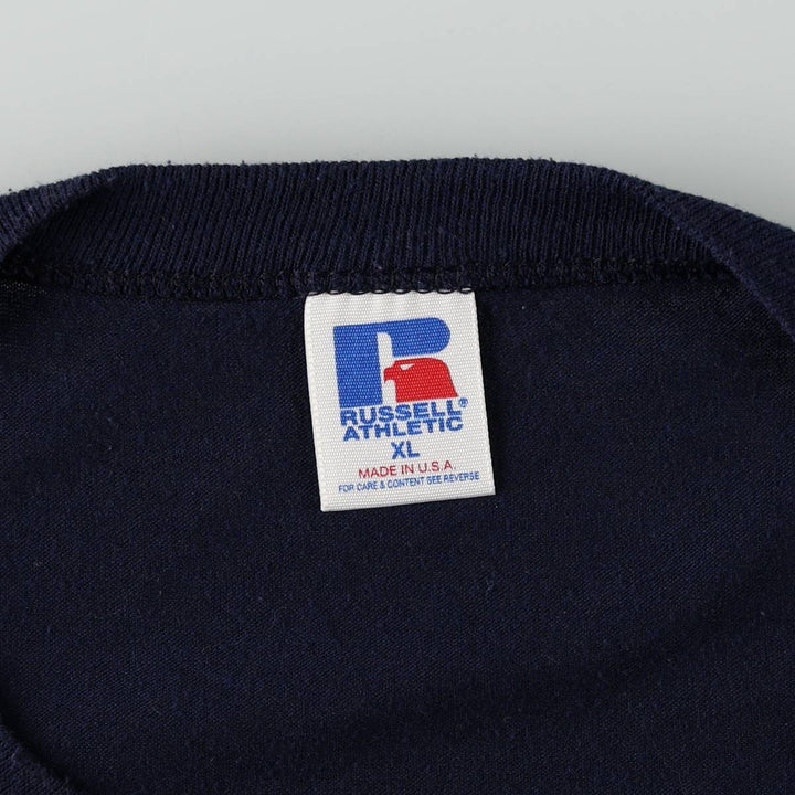 90'S Russell Progressive Computer Solutions Advertising T-Shirt, Made in USA, Men's XL equivalent, Short Sleeve polyester navy blue type Vintage Second Hand