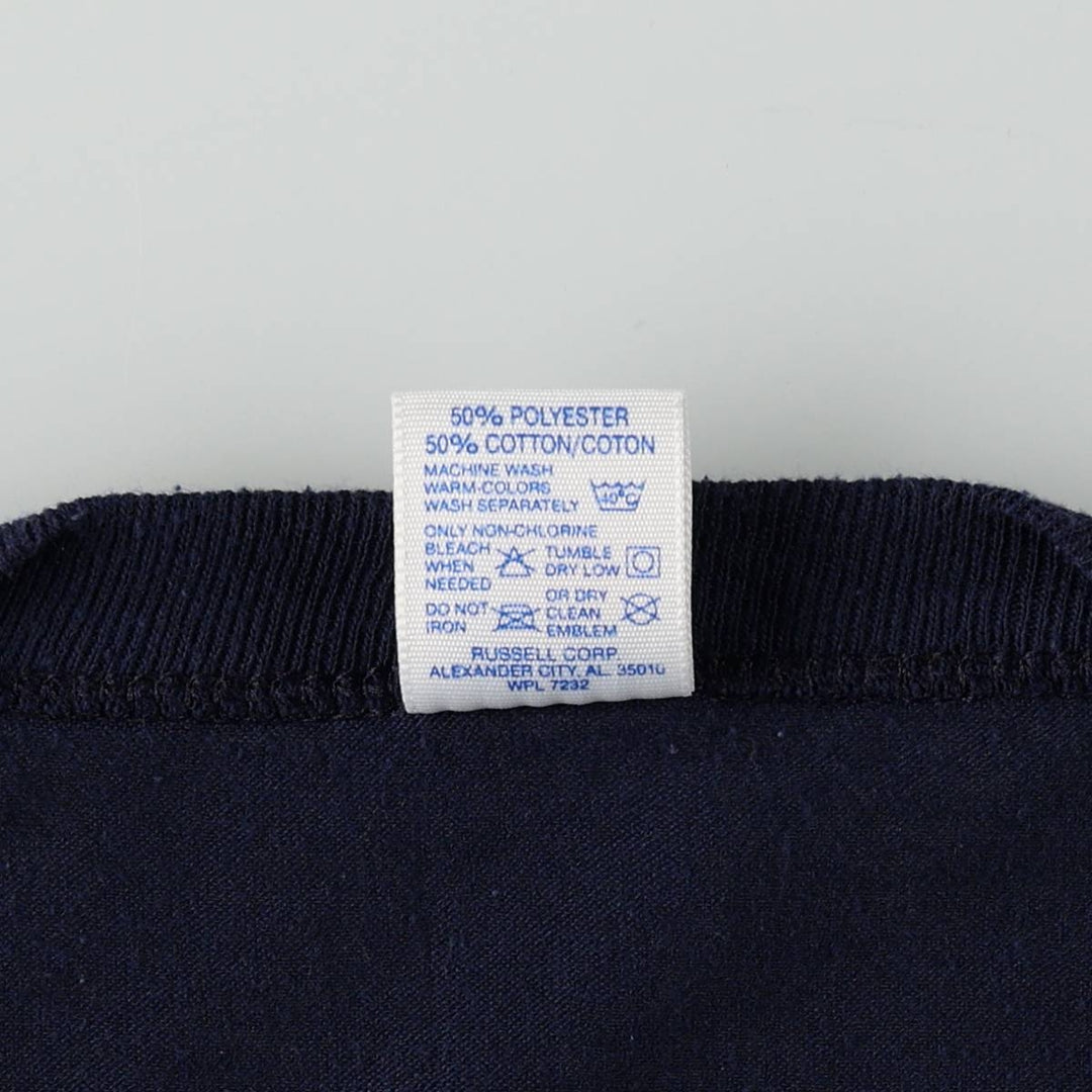 90'S Russell Progressive Computer Solutions Advertising T-Shirt, Made in USA, Men's XL equivalent, Short Sleeve polyester navy blue type Vintage Second Hand