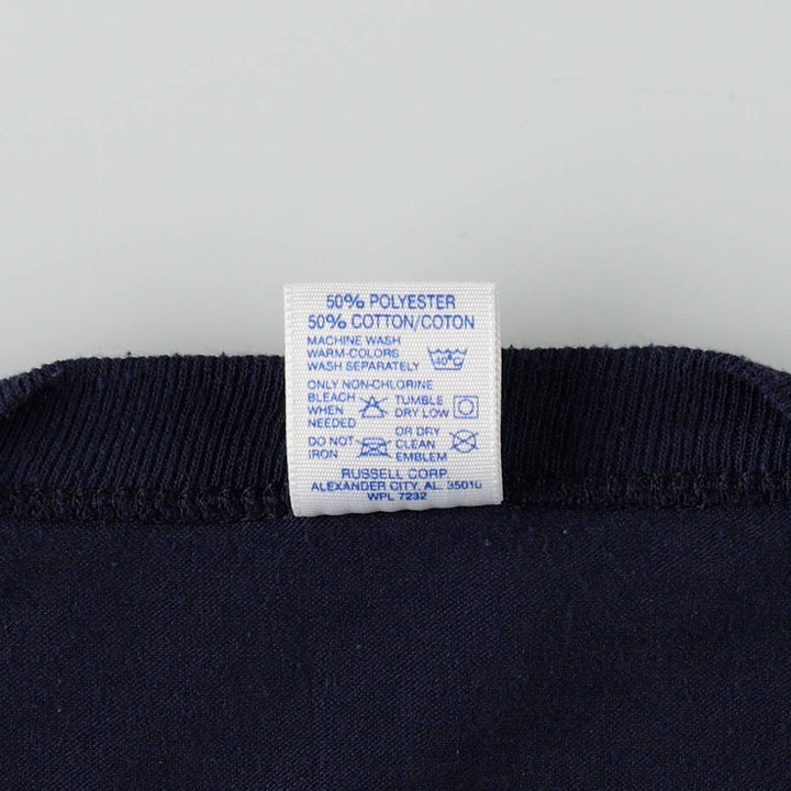90'S Russell Progressive Computer Solutions Advertising T-Shirt, Made in USA, Men's XL equivalent, Short Sleeve polyester navy blue type Vintage Second Hand