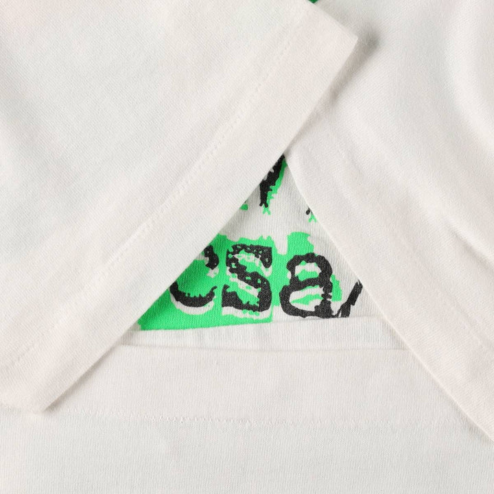 90'S Fruit of the Loom printed T-shirt, made in the USA, men's size L, vintage cotton white type Vintage Second Hand