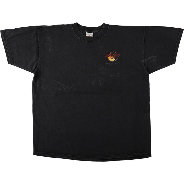 HARD ROCK CAFE Dragon Pattern Fire Pattern Advertising T-Shirt (Men's XL equivalent) cotton black type Vintage Second Hand