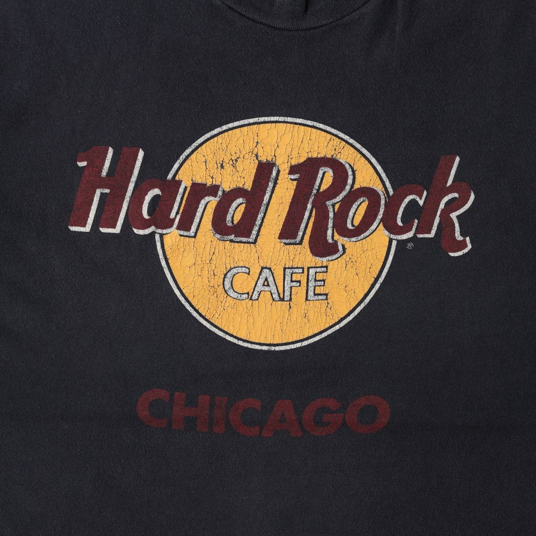 80'S Hanes BEEFY-T Blue Tag HARD ROCK CAFE Advertising T-Shirt, Made in USA, Men's Size L (approx.) cotton black type Vintage Second Hand
