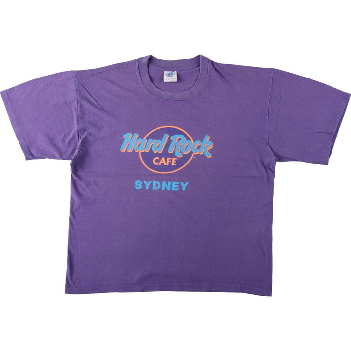 80s-90'S Richee HARD ROCK CAFE Advertising T-Shirt, Men's Size L (approx.), Vintage cotton purple type Vintage Second Hand