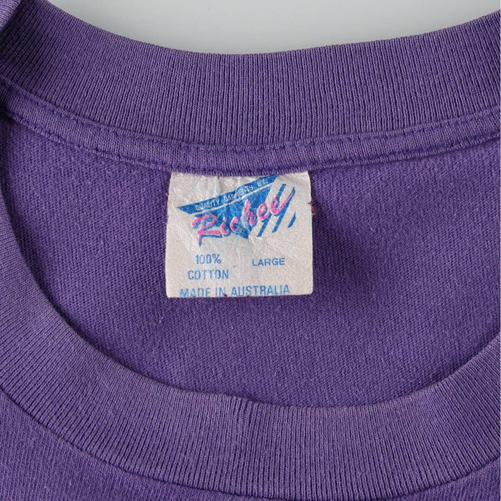 80s-90'S Richee HARD ROCK CAFE Advertising T-Shirt, Men's Size L (approx.), Vintage cotton purple type Vintage Second Hand
