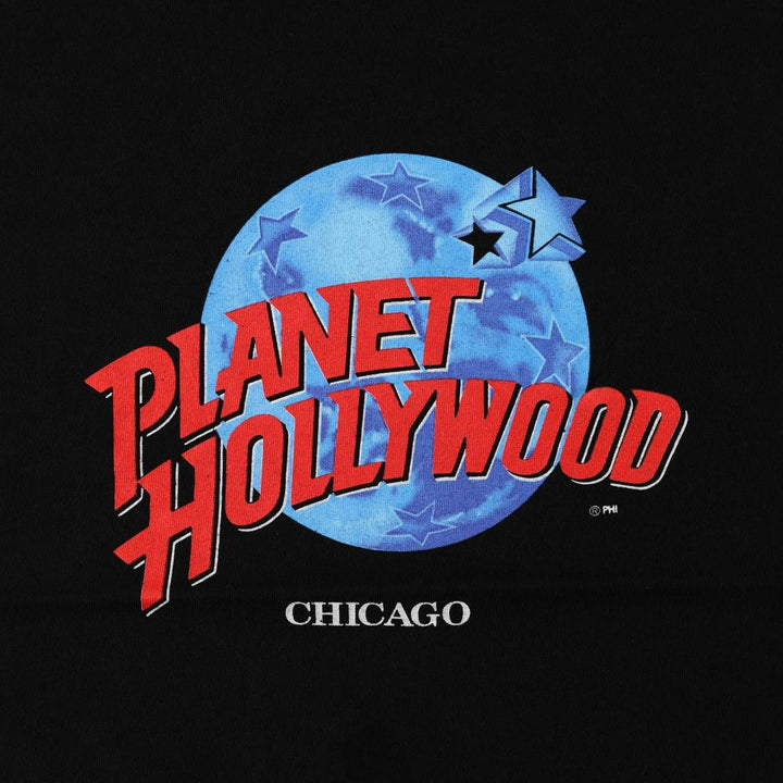 90'S Planet Hollywood Advertising T-Shirt, Made in USA, Men's XL equivalent, Vintage cotton black type Vintage Second Hand