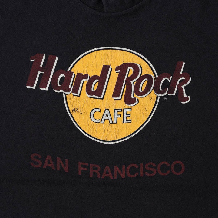 90'S HARD ROCK CAFE Hard Rock Cafe Advertising T-shirt Made in USA Men's L Vintage cotton navy blue type Vintage Second Hand