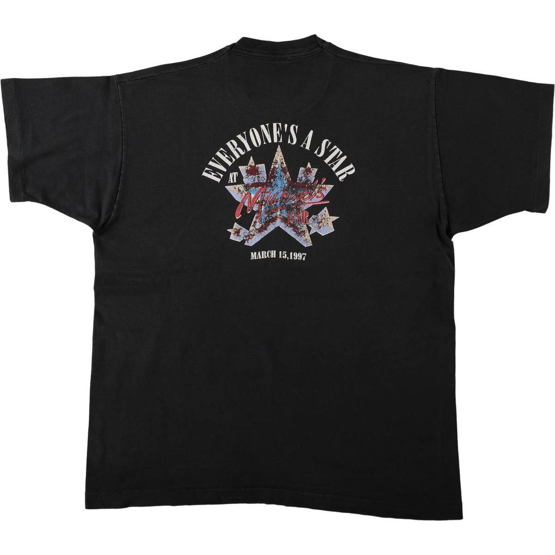 2000'S Fruit of the Loom Planet Hollywood Advertising T-shirt, Made in Canada, Men's XL equivalent. cotton black type Vintage Second Hand