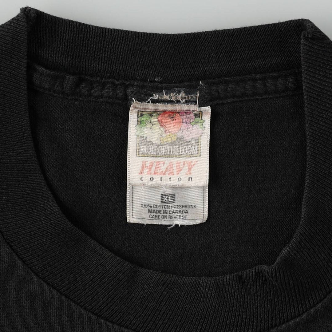 2000'S Fruit of the Loom Planet Hollywood Advertising T-shirt, Made in Canada, Men's XL equivalent. cotton black type Vintage Second Hand