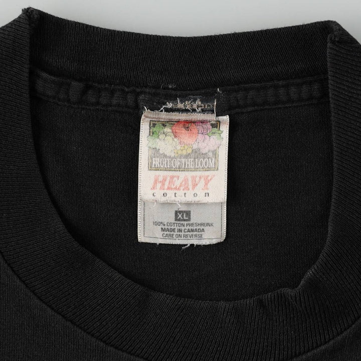 2000'S Fruit of the Loom Planet Hollywood Advertising T-shirt, Made in Canada, Men's XL equivalent. cotton black type Vintage Second Hand