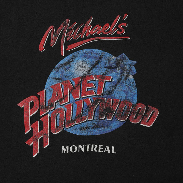 2000'S Fruit of the Loom Planet Hollywood Advertising T-shirt, Made in Canada, Men's XL equivalent. cotton black type Vintage Second Hand