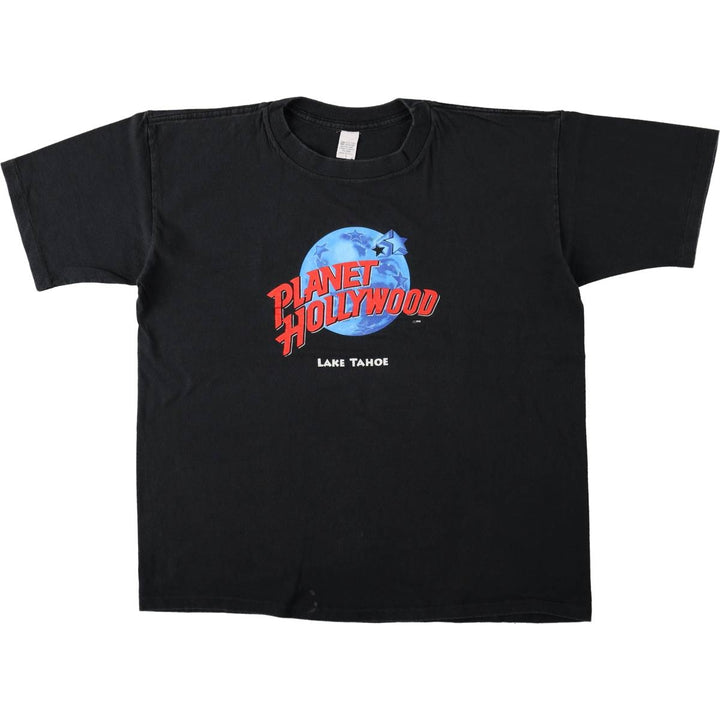 90'S PLANET HOLLYWOOD Advertising T-shirt, Made in USA, Men's L size, Vintage cotton black type Vintage Second Hand
