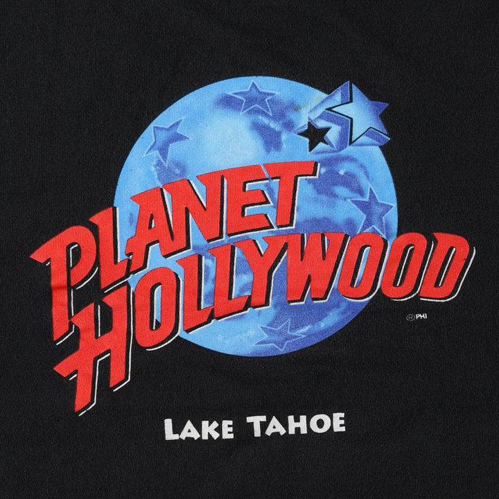 90'S PLANET HOLLYWOOD Advertising T-shirt, Made in USA, Men's L size, Vintage cotton black type Vintage Second Hand