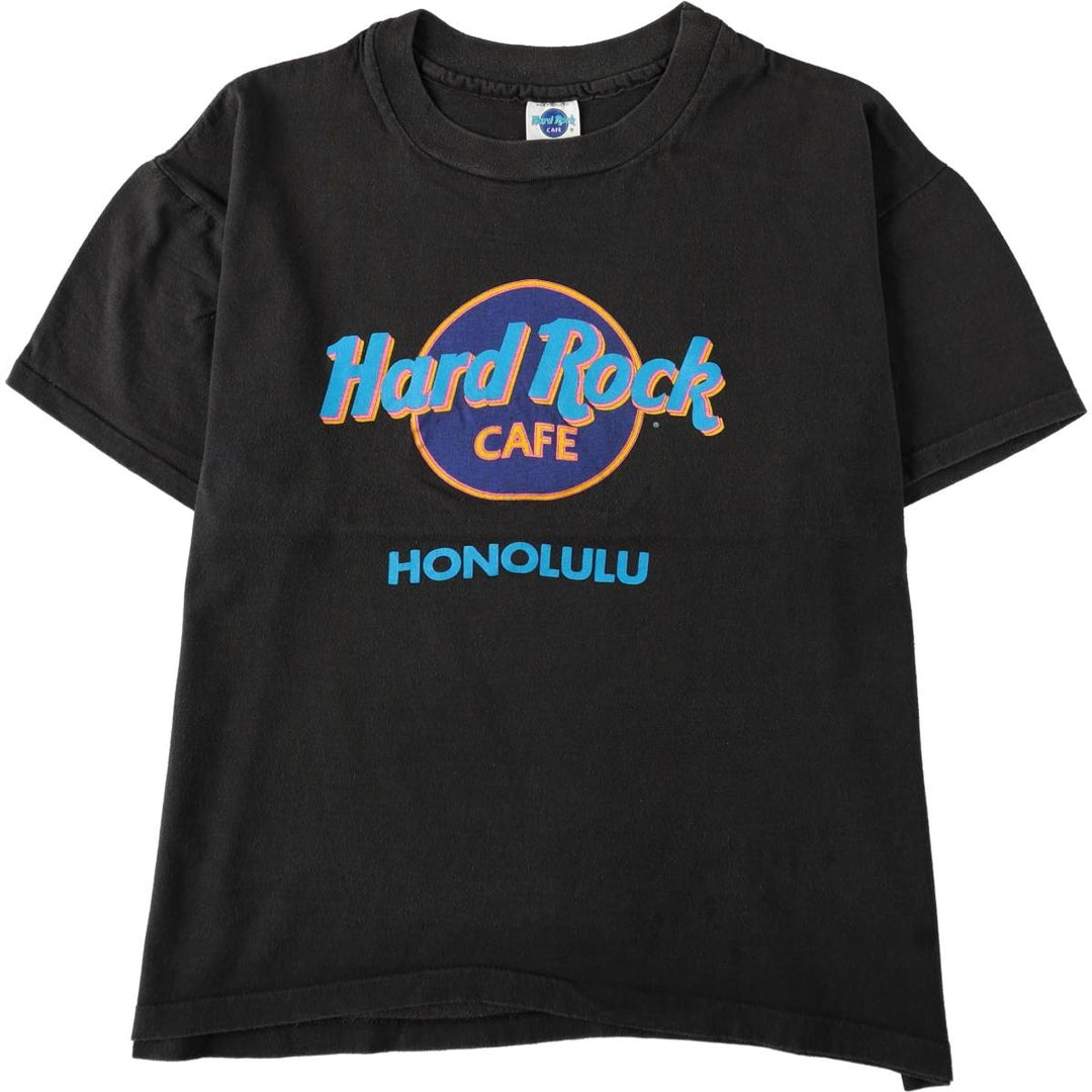 90'S Hard Rock Cafe Advertising T-Shirt, Made in USA, Men's Size L (approx.), Short Sleeve, Vintage, Single Stitch cotton black type Vintage Second Hand