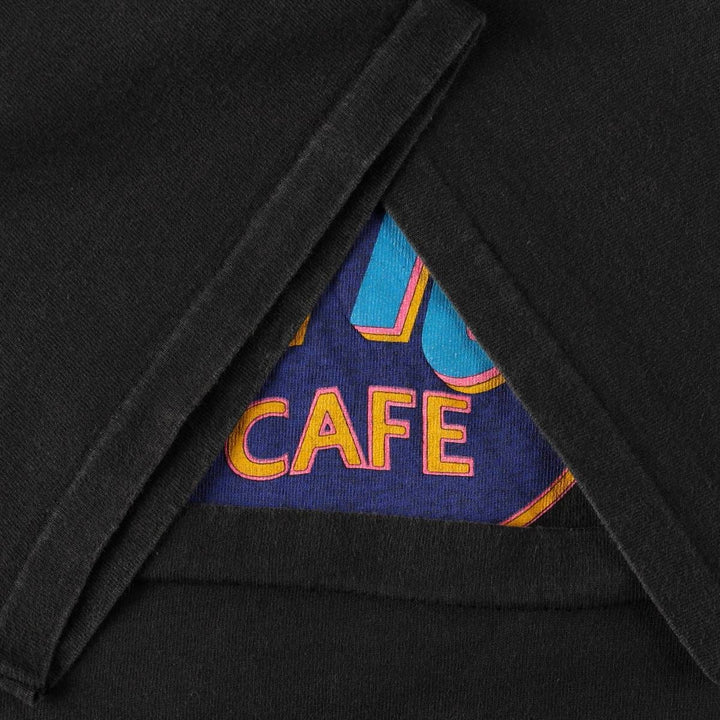 90'S Hard Rock Cafe Advertising T-Shirt, Made in USA, Men's Size L (approx.), Short Sleeve, Vintage, Single Stitch cotton black type Vintage Second Hand