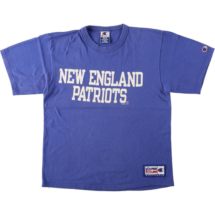 90'S Champion New England Patriots sports print t-shirt, men's size M equivalent, vintage. cotton blue type Vintage Second Hand