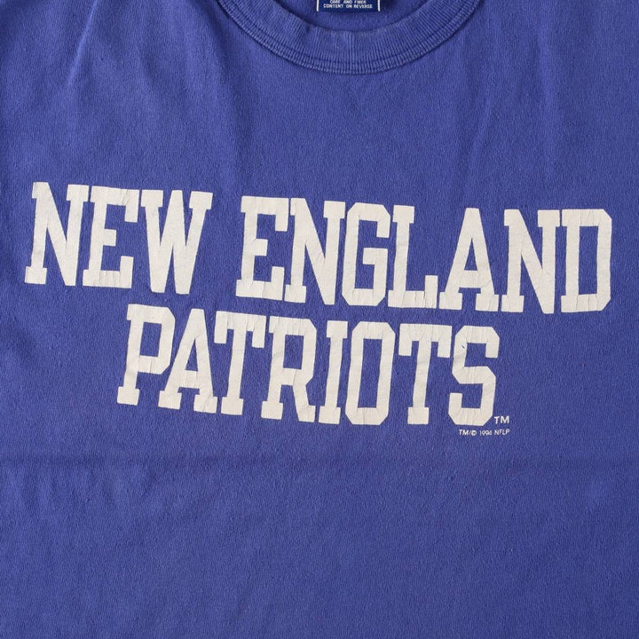 90'S Champion New England Patriots sports print t-shirt, men's size M equivalent, vintage. cotton blue type Vintage Second Hand