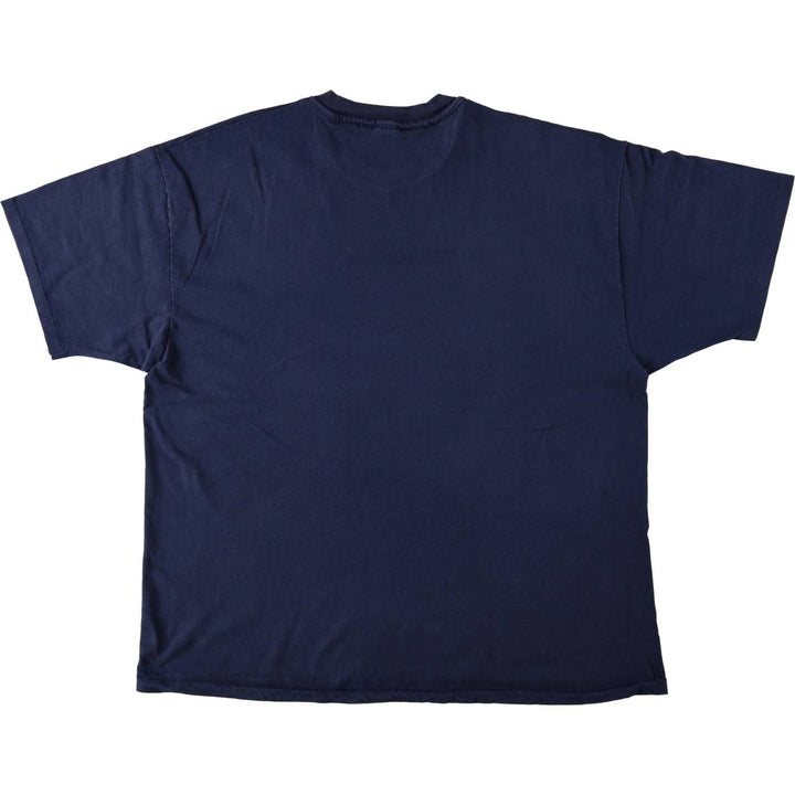 90'S Hanes ChampKnit Indiana Pacers sports print t-shirt, made in USA, men's size XXL equivalent, vintage. cotton navy blue type Vintage Second Hand