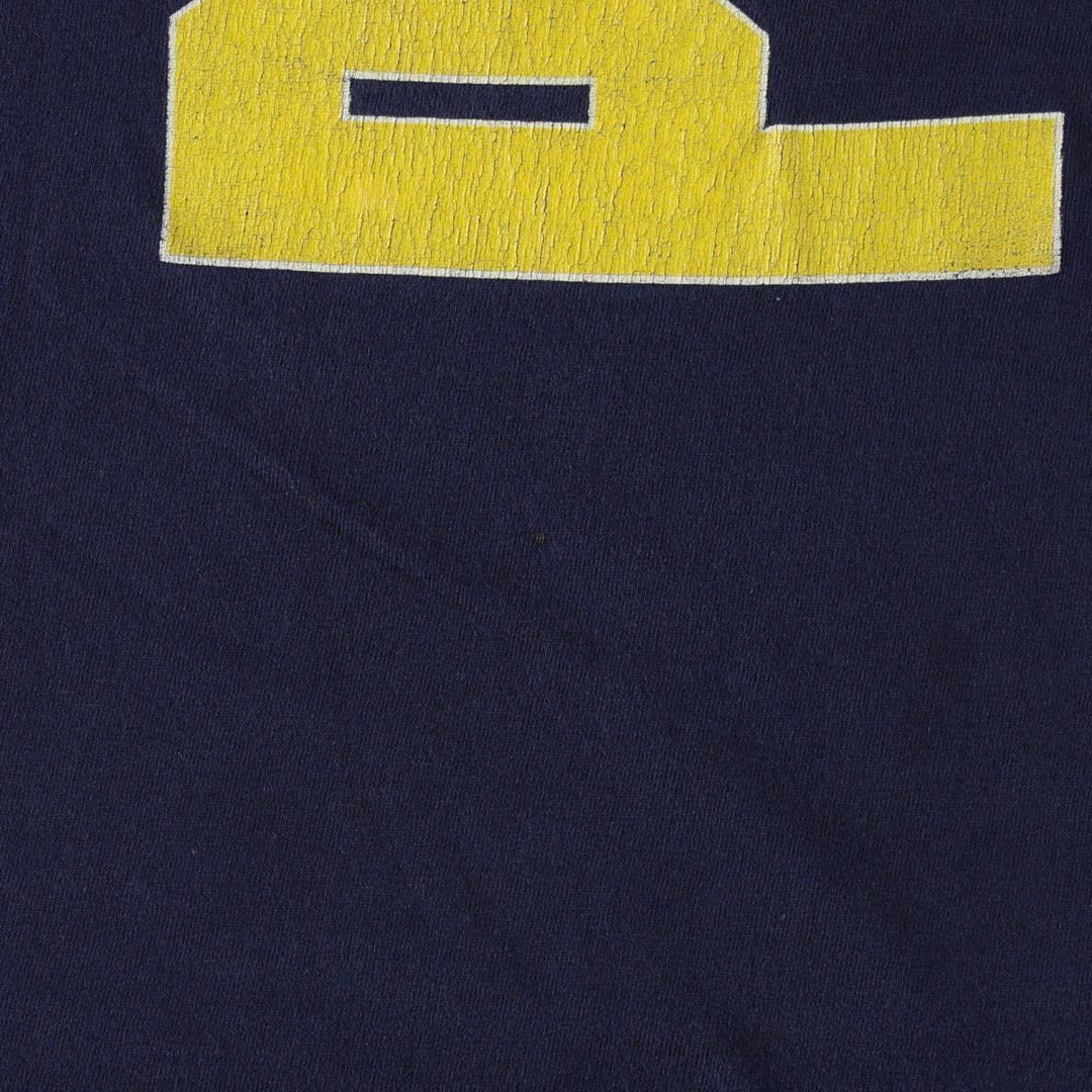 90'S Hanes ChampKnit Indiana Pacers sports print t-shirt, made in USA, men's size XXL equivalent, vintage. cotton navy blue type Vintage Second Hand