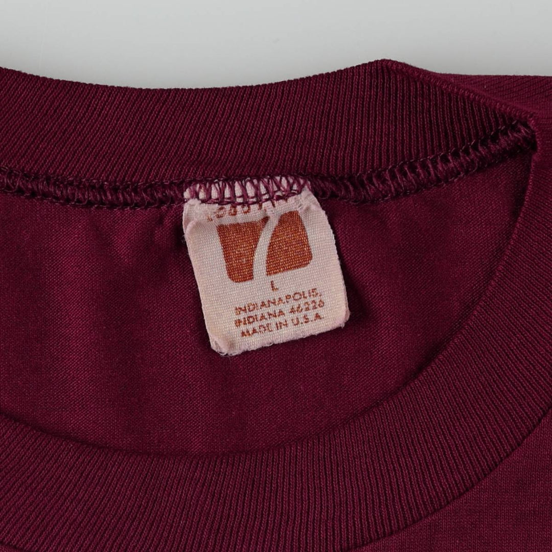 80'S Logo Seven Michigan Panthers Sports Print T-Shirt, Made in USA, Men's Size L (approx.), Vintage cotton wine-red Vintage Second Hand