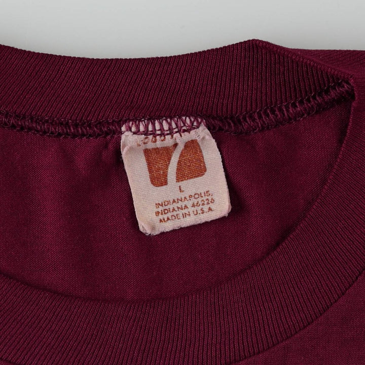 80'S Logo Seven Michigan Panthers Sports Print T-Shirt, Made in USA, Men's Size L (approx.), Vintage cotton wine-red Vintage Second Hand