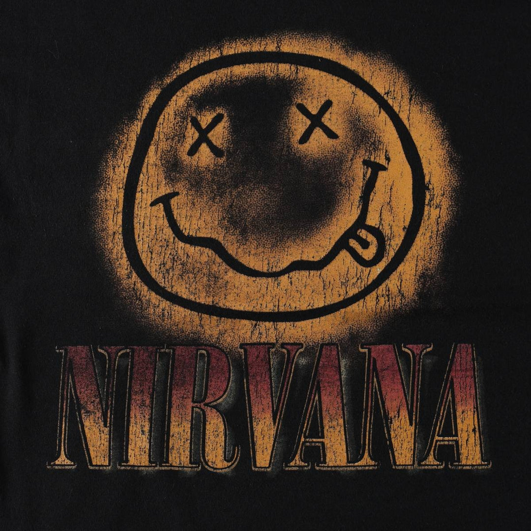 NIRVANA Nirvana Band T-shirt, Band T, Men's XL size unclear black type Vintage Second Hand