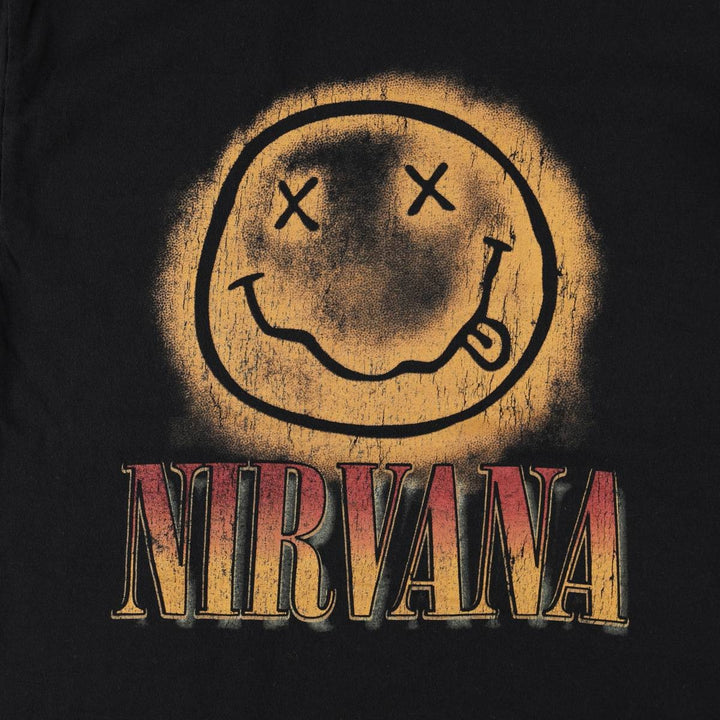 NIRVANA Nirvana Band T-shirt, Band T, Men's L size cotton black type Vintage Second Hand