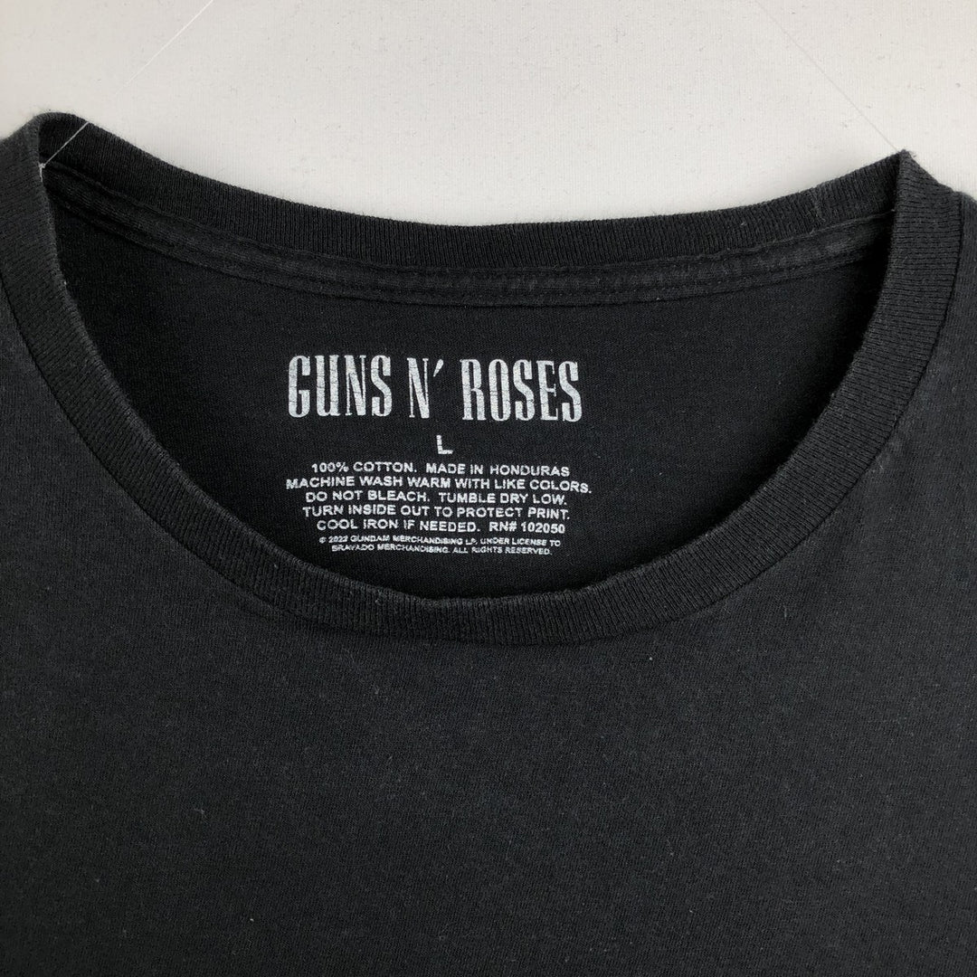 GUNS N' ROSES Guns N' Roses Band T-shirt Band T Men's L size cotton black type Vintage Second Hand