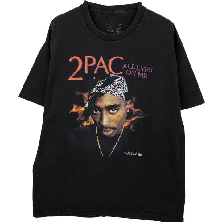 2pac rap t-shirt, men's size L unclear black type Vintage Second Hand