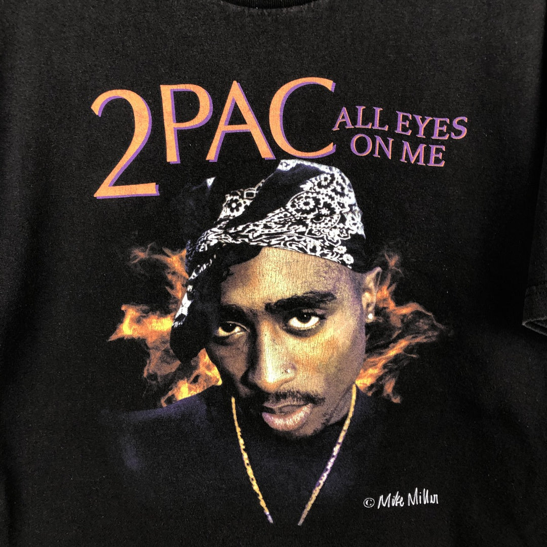 2pac rap t-shirt, men's size L unclear black type Vintage Second Hand
