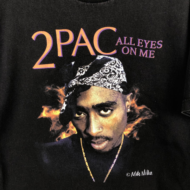2pac rap t-shirt, men's size L unclear black type Vintage Second Hand