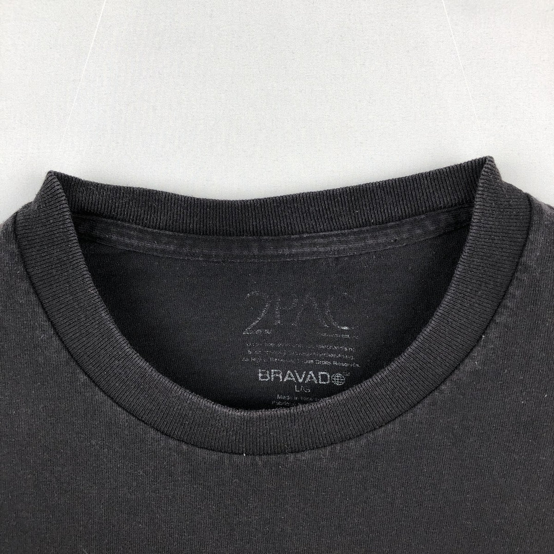 2pac rap t-shirt, men's size L unclear black type Vintage Second Hand