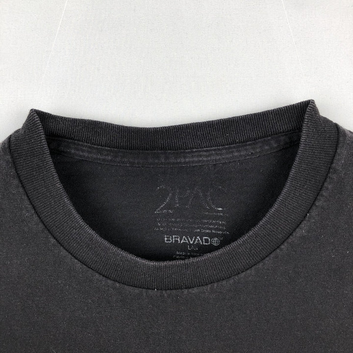 2pac rap t-shirt, men's size L unclear black type Vintage Second Hand