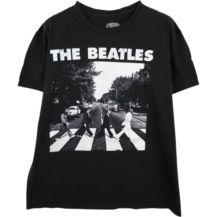 THE BEATLES Band T-shirt, Men's L size cotton black type Vintage Second Hand
